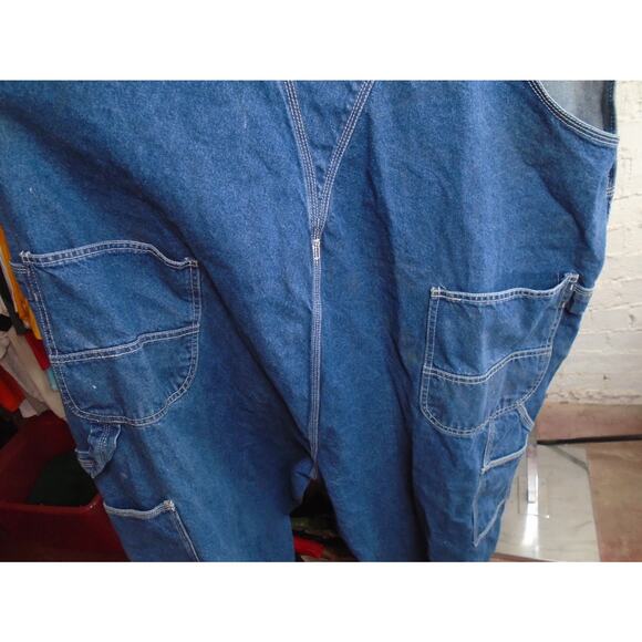 Five Brothers Carpenter Bib Overalls Mens 50x30 Blue Denim Workwear Carpenter - Picture 14 of 14